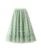 Cake skirt mesh skirt women autumn and winter temperament layered gauze skirt long high waist fluffy skirt gauze skirt pleated long skirt