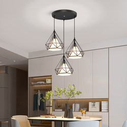 Restaurant Lamp, Simple, Modern and Elegant, Dining Room Chandelier, Three-Head, Elegant, Nordic Creative, Home Study, Bar Counter, Wrought Iron Lamp