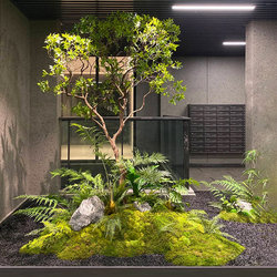 Artificial Horsewood Tree Decoration under the Stairs, Indoor High-End Landscape, Simulated Plant Landscaping Combination