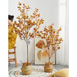 Nordic Style Artificial Greenery Eucalyptus Leaves Large Fake Plant Living Room Indoor Potted Decoration Trendy Landscaping