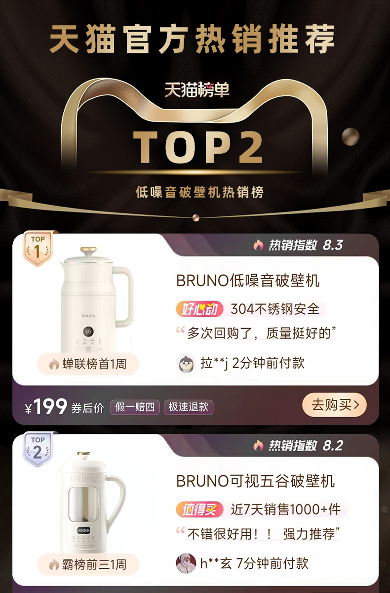 BRUNO豆乳メーカー Bruno 豆乳メーカー - 自動多機能ジューサー