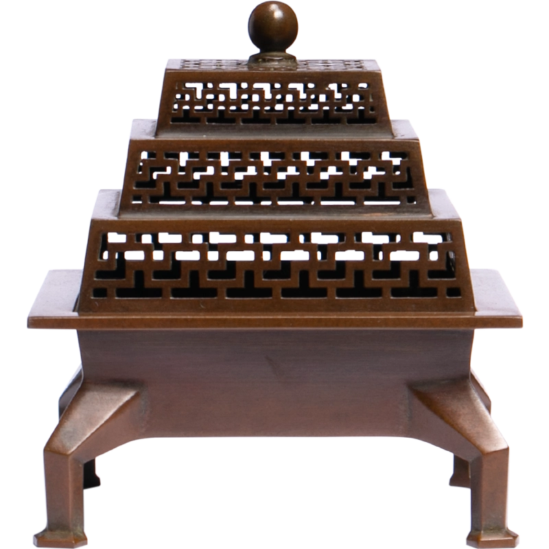 庆松堂苏工铜炉名家胡庆松制四方万寿印香炉复古紫铜炉