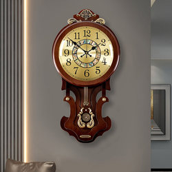 New Chinese-Style Wall Clock for Living Room, Light Luxury Home Radio-Controlled Clock, Wall-Mounted Clock, Creative Decorative Wall Watch, Quartz Clock