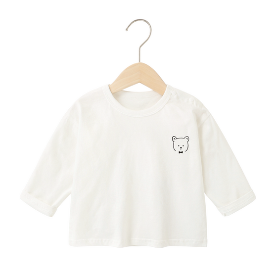 
Kaka Panda Spring and Autumn Baby Casual Long Sleeve T-shirt Spring and Autumn Boys and Girls Bottoming Shirt Children's Top