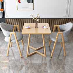 Negotiation Table and Chair Set for Milk Tea Shop, Café, One Table and Two Chairs, Balcony Rest Area, Square Commercial Reception