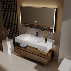  Bathroom Cabinet Combination Skin-Feel Integrated Basin Antique Style Wash Basin Washbasin Cabinet Combination Bathroom Washbasin
