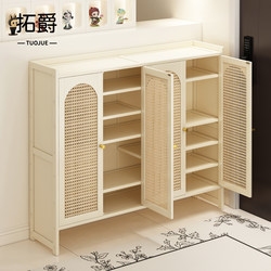 Entryway Shoe Cabinet 2025 New Model, Stylish Cream-Style Shoe Rack for Home Use, Non-Solid Wood, Large Capacity Shoe Storage Cabinet