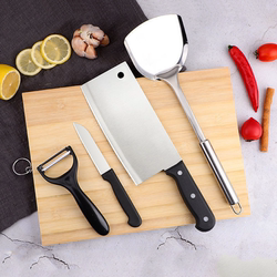 Knife and Cutting Board Two-In-One Kitchen Set Combination, Household Stainless Steel Dormitory Slicing and Meat Cutting Knife and Cutting Board Complete Set