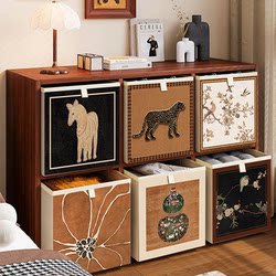 Medieval-Style Storage Box, Kalek Grid Cabinet, Non-Rattan Storage Box, Organizing Box, Fabric Large-Capacity Storage Basket