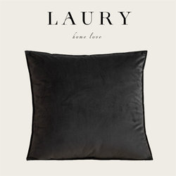 Gray Black Velvet Throw Pillow Nordic Sofa Living Room Modern Light Luxury Pillow Cushion Office Lumbar Support