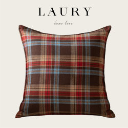 Christmas Bed Pillow Sofa Living Room Square Extra-Large Cushion Red Plaid Lumbar Pillowcase Headboard Backrest