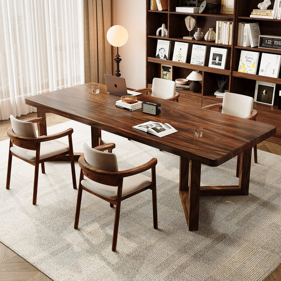 
South American walnut solid wood large board desk to the living room long table light luxury style simple desk study table