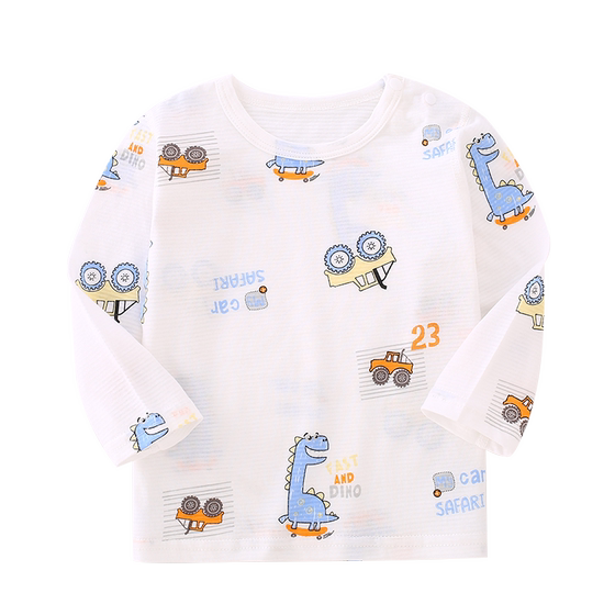 Baby long -sleeved thin children's pure cotton T -shirt boys jacket summer girl pajamas air -conditioning bottom shirt spring and summer