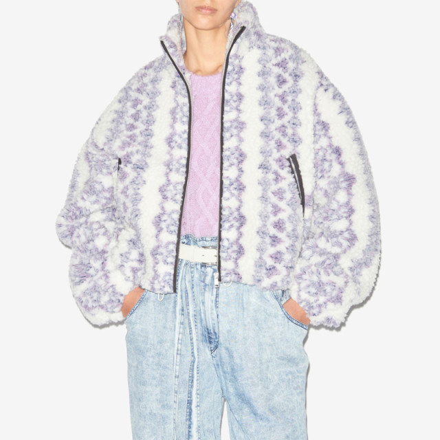 MARANT ETOILE MACKENSY retro printed zipper fleece thickened cotton jacket for women