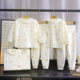 Baby pure cotton autumn clothes suit for boys and girls Midi home clothes pajamas can be opened in infants and toddlers high-waist belly protection pants