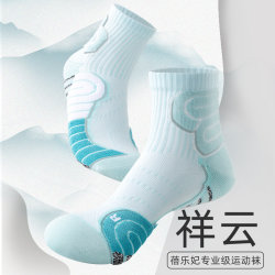 Professional Marathon Running Socks for Men, Thickened Towel Bottom, Men's Mid-Calf Sports Basketball Socks, Badminton Socks for Women