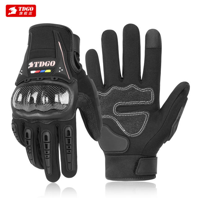 Motorcycle riding gloves carbon fiber winter storm-proof waterproof all-season motorcycle cold protection equipment
