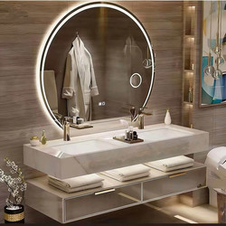 Light Luxury Modern Hotel-Style Bathroom Cabinet Set with Washbasin, Rock Slab Integrated Basin, and Hot-Bent Integrated Basin for Bathroom