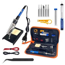 Cross-Border Adjustable Temperature Soldering Iron 60W Household Repair Soldering Pen European Standard 220V Soldering Pen Tool Kit Set Electric