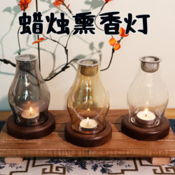Fireproof Candle Incense Burner Agarwood Log Fragments Aromatherapy Lamp Glass Incense Burner Glass Candle Holder Aromatherapy Lamp