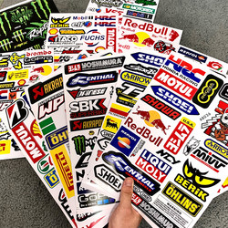 Motorcycle Reflective Stickers, Helmet Decals, Sponsor Electric Vehicle Stickers, Creative Personalized Scratch Stickers, Waterproof and Sun-Proof