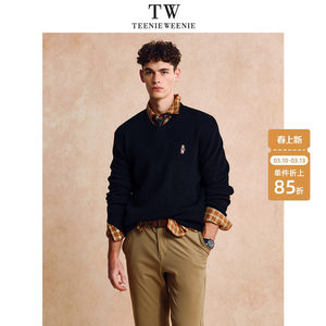 [Same style as He Luoluo] TeenieWeenie Bear Men's Warm V-neck Sweater Tops Knitwear