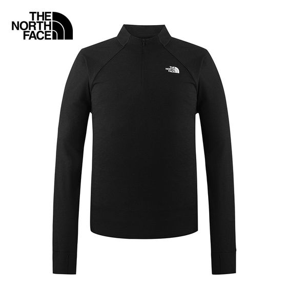 
TheNorthFace long-sleeved T-shirt men's spring and summer outdoor merino wool half-zip sports bottoming shirt
