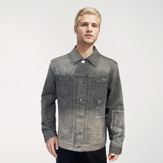 
[Same style in shopping malls] PLEIKPHOLPPE2024 spring new trendy and versatile fashionable men's denim jacket