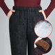 Middle-aged and elderly women's warm cotton pants, elderly pants, thickened outer wear, loose large size mom pants, plus velvet pants, grandma pants