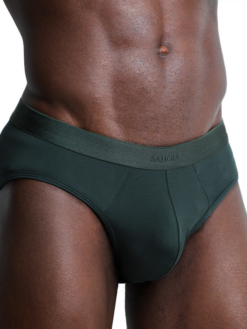 SALIGIA Men's Modal Briefs 3-Pack - Ultra Soft, Tag-Free Underwear With Supportive Pouch, Breathable