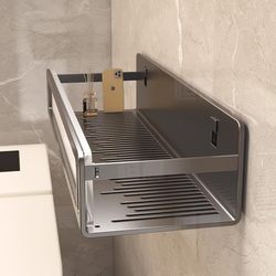 No-Drill Bathroom Shelf Wall-Mounted for Bathroom, Washroom, Sink, Wall, Shower Gel, Toilet Storage