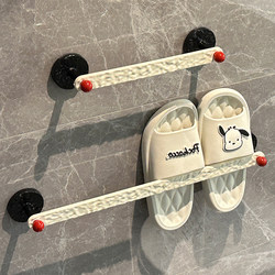 Bathroom Storage Rack, No-Drill Bathroom Slipper Rack, Toilet Wall-Mounted Shoe Storage Organizer, Draining Slipper Hanger