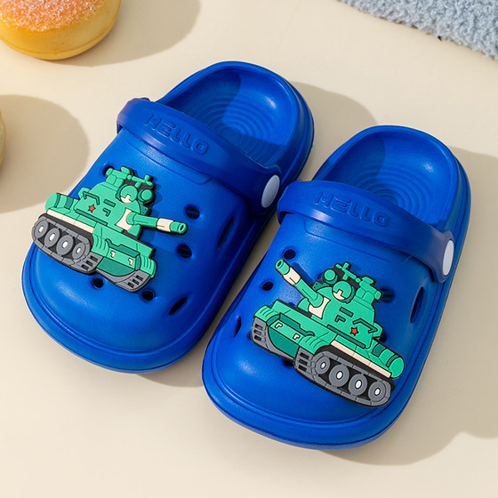 
Tank children's hole shoes boy summer indoor thick sole anti-slip anti-collision cartoon boy baby wearing sandals