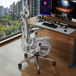 Ergonomic Chair with Lumbar Support, Comfortable for Long Sitting, Reclining, Lumbar Support, Neck Pillow, Three-Zone Home Use, Comfortable Gaming Chair