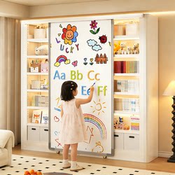 Steel Library Bookshelf, Children's Picture Book Rack, Household Dust-Proof Bookcase, Storage Cabinet, Integrated Wall-Mounted Floor-Standing Storage Rack