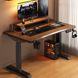 Solid Wood Electric Lift Table, Smart Desktop Computer Table, Gaming Table, Bedroom Home Office Study Desk, Workbench