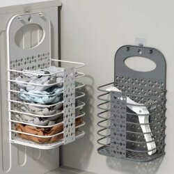 Large Dirty Laundry Basket, Dirty Clothes Storage Bin, Household Wall-Mounted Laundry Basket for Bathroom, Foldable Dirty Clothes Basket