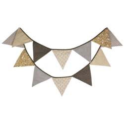 Brown cotton printed pennant children's room birthday wedding party flag outdoor camping tent flag
