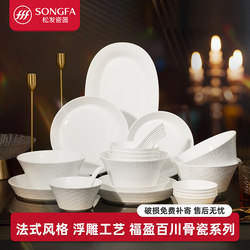 Porcelain Tableware, Bone China Tableware, Embossed Underglaze Color, Household Bowl and Plate Set, Housewarming Gift, Bowls and Plates, 2025 New Model