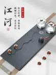 Qingwutang tự nhiên vàng đen khay trà đá hộ gia đình bộ hoàn toàn tự động tất cả trong một với bếp từ cảm ứng ấm đun nước gia đình bộ ấm trà bàn trà điện bantradaovn