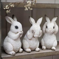 Resin Japanese Style ins Feng Yuan Single-Piece Silent Rabbit Figurine Home Decoration Garden Landscaping