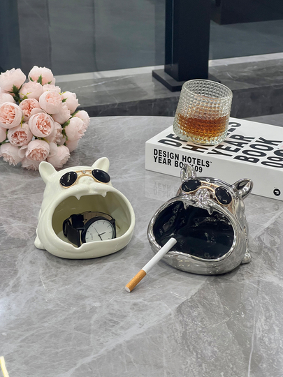 セラミック灰皿 - かわいい漫画デザイン - Rain Elephant