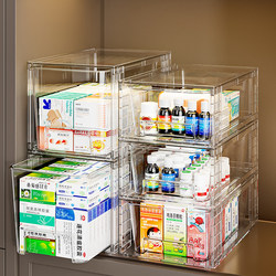 Drawer-Type Medicine Box, Large-Capacity Desktop Western Medicine Storage Box, Transparent Storage Cabinet for Kidsren's Medicines and Household Equipment