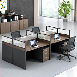 Workstation Office Desk Financial Employee Cubicle Partitioned Space Simple Modern 6-Person Staff Desk 4-Person Workstation