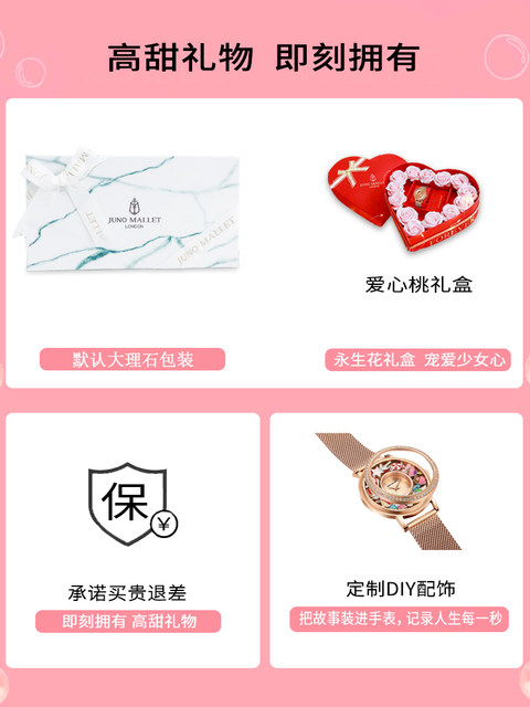 Juno Mallet British niche watch women's waterproof simple temperament DIY light luxury Ouyang Nana recommends female watches