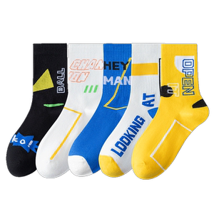 
Socks for boys, teenagers and students, pure cotton deodorant sports socks, junior high school students, older boys, autumn and spring mid-tube basketball trendy socks