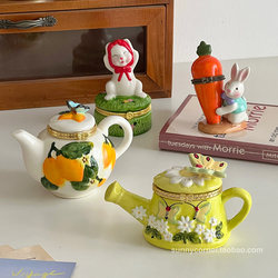 Retro Christmas Tree Ceramic Jewelry Box, Small and Cute Decorative Ornaments, High-End and Exquisite Hand Jewelry and Ring Storage Box