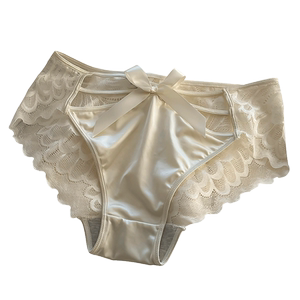 Angel's Wing 'Pure, Sexy, Transparent Hollow Lace Pants Women's Middle Cotton Cotton Crims Crimson Women