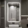 Gương phòng tắm led vuông thông minh màn hình cảm ứng có chậu rửa nhẹ Gương trang điểm treo tường phòng tắm chống cháy nổ gương di chuyển