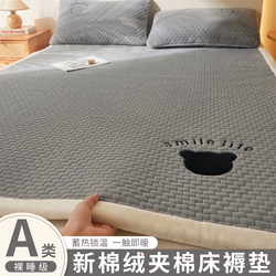 Simple Style New Cotton Velvet Mattress Pad Three-Piece Set for Home Bedroom Quilted Bed Protector Dormitory Autumn and Winter Two-Piece Set